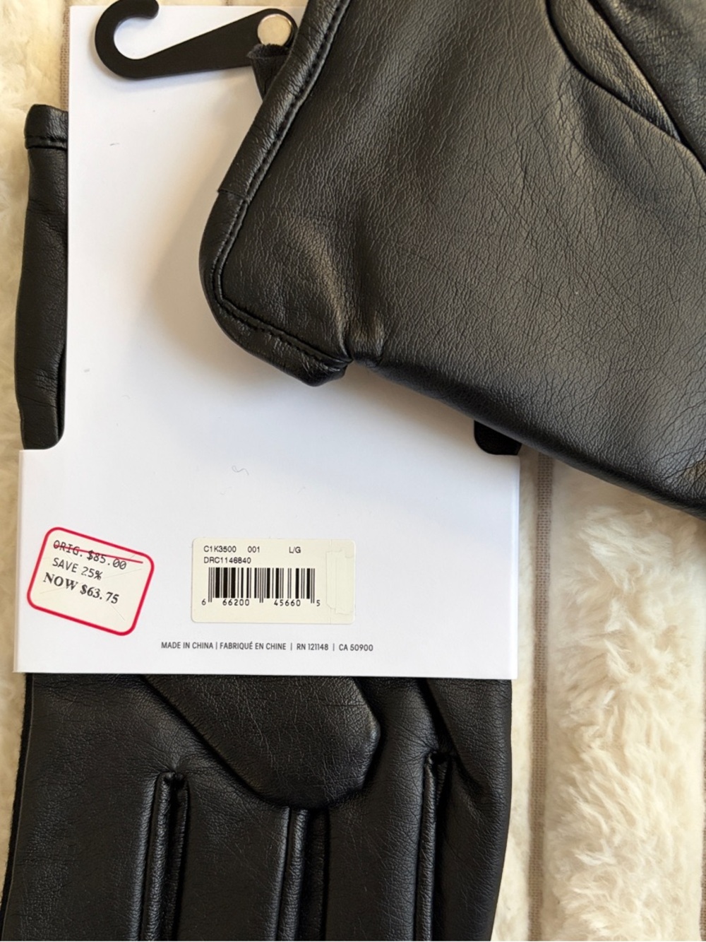 Calvin Klein Men's Black Fleece-Lined Touchscreen-Compatible Gloves - Picture 3 of 6